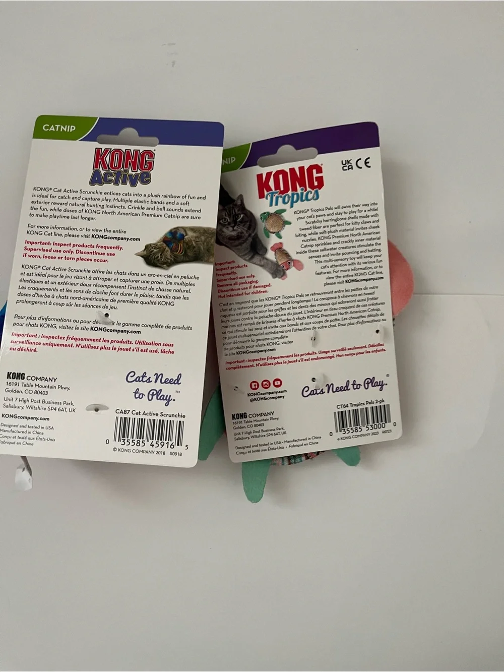KONG Active & KONG Tropics Cat Toy Bundle - Catnip Toys for Cats - NIP